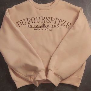 SHEIN Tan and Brown Graphic Sweatshirt